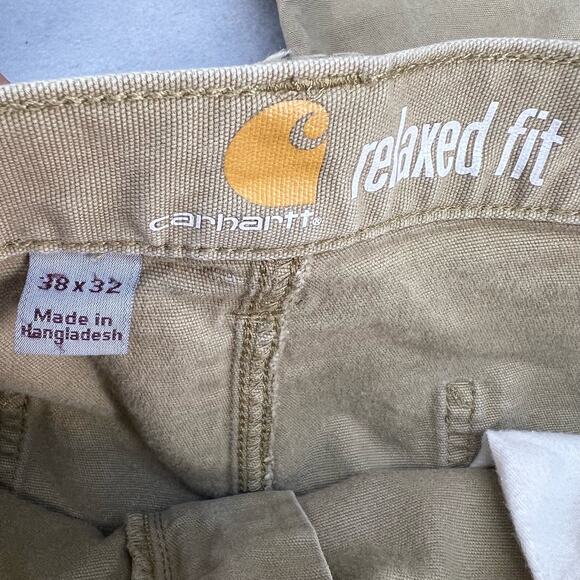 Carhartt Khaki Pants Men's 38x32 Tan Relaxed Fit Straight Leg Work Heavy Duty - Picture 4 of 16